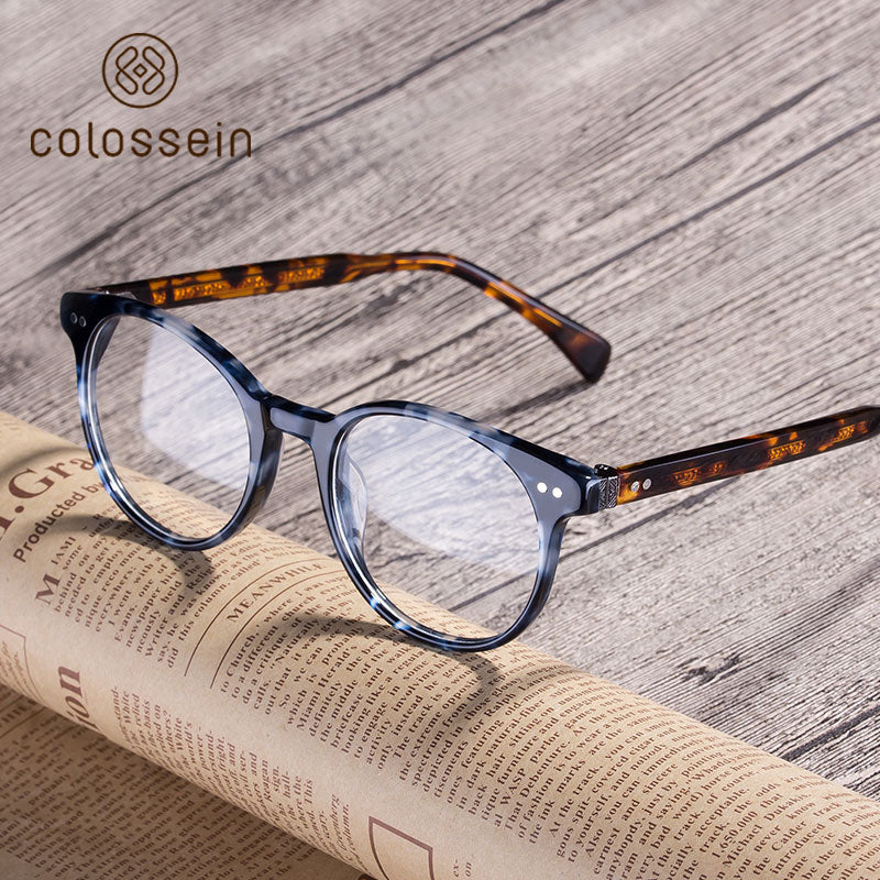 Classic Style Vintage Handcrafted Acetate Eyewear Frame - Colossein Fashion polarized Sunglasses Vintage  Retro handcraft for men women