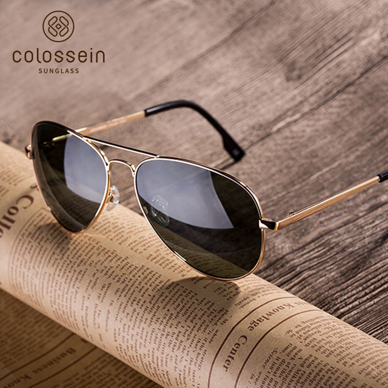 COLOSSEIN Classic Pilot Style Polarized Street Fashion Sunglasses - Colossein Fashion polarized Sunglasses Vintage  Retro handcraft for men women