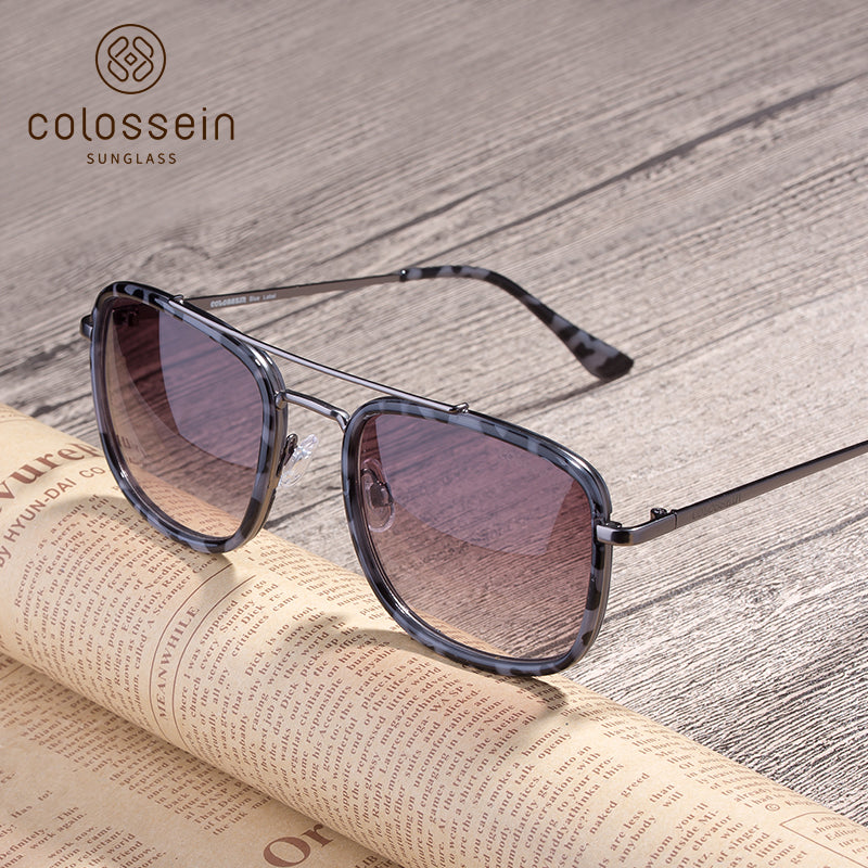 COLOSSEIN Vintage Alloy Metal Frame Sunglasses UV400 - Colossein Fashion polarized Sunglasses Vintage  Retro handcraft for men women