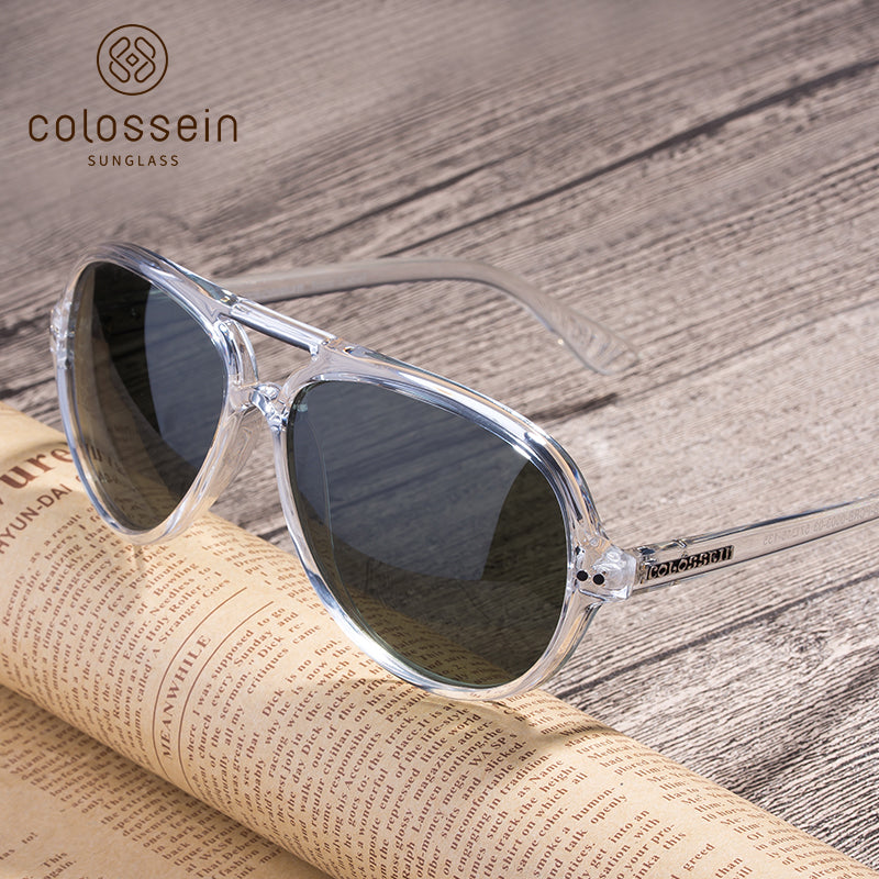 COLOSSEIN Classic Pilot Style Fashion Polarized Sunglasses - Colossein Fashion polarized Sunglasses Vintage  Retro handcraft for men women