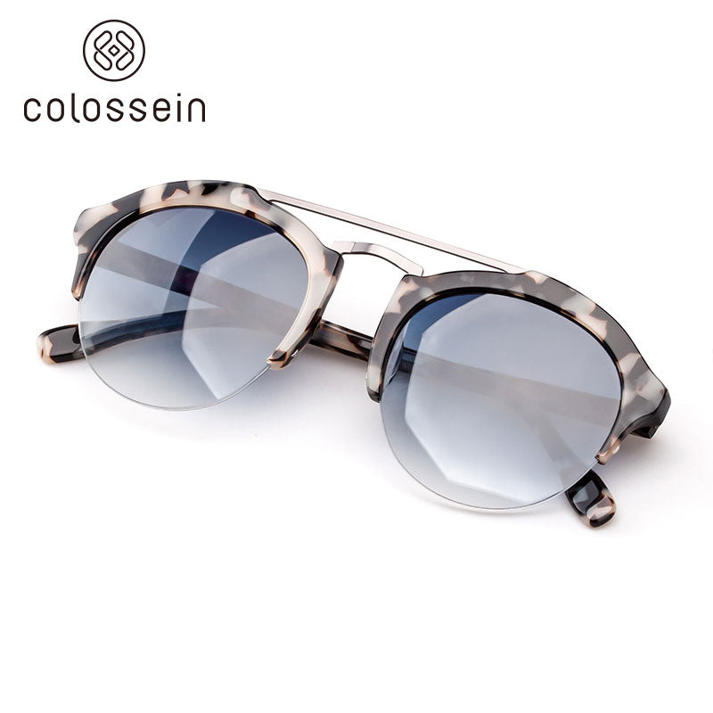 COLOSSEIN Handmade Acetate Fashion Sunglasses with Blue HD Lens for Women - Colossein Fashion polarized Sunglasses Vintage  Retro handcraft for men women