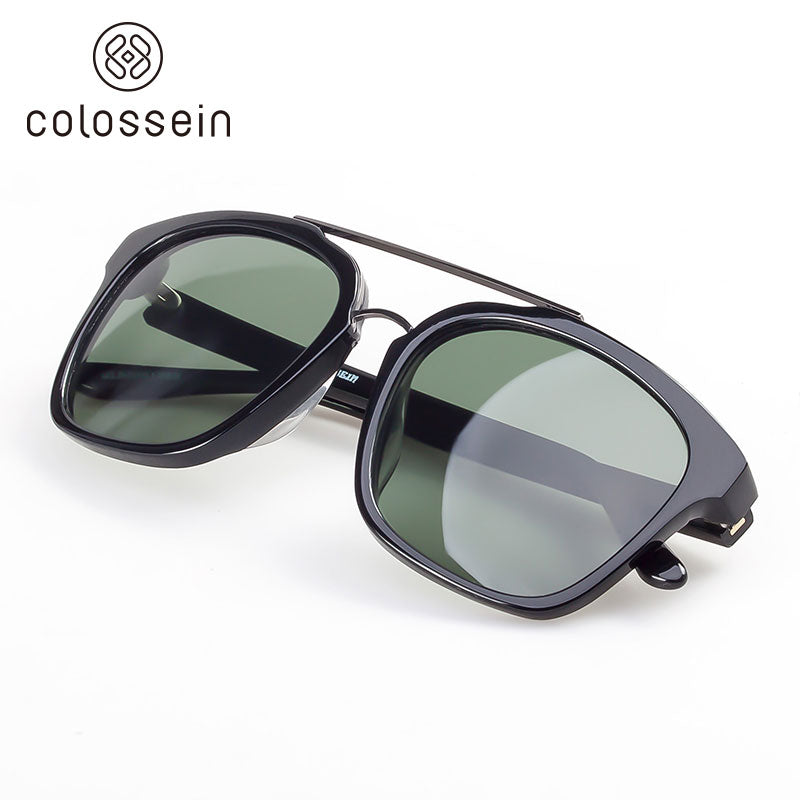 Classic Square Frame Polarized Lenses Fashion Sunglasses - Colossein Fashion polarized Sunglasses Vintage  Retro handcraft for men women
