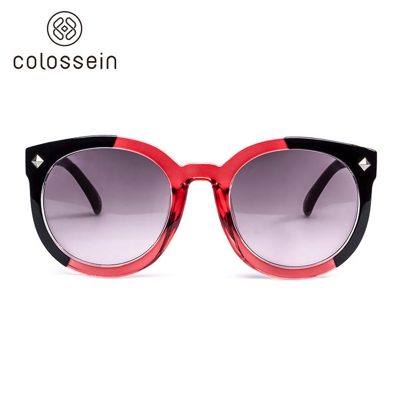 COLOSSEIN Round Frame Oceanic Color Lens for Women Fashion Sunglasses - Colossein Fashion polarized Sunglasses Vintage  Retro handcraft for men women