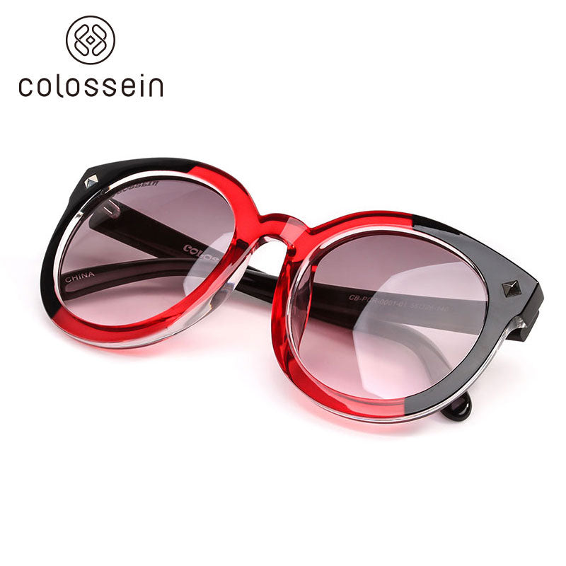 COLOSSEIN Round Frame Oceanic Color Lens for Women Fashion Sunglasses - Colossein Fashion polarized Sunglasses Vintage  Retro handcraft for men women