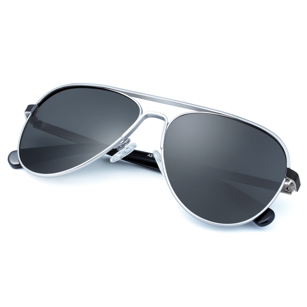 Aviator Polarized Sunglasses for Men Stainless Steel Frame with Handcr ...