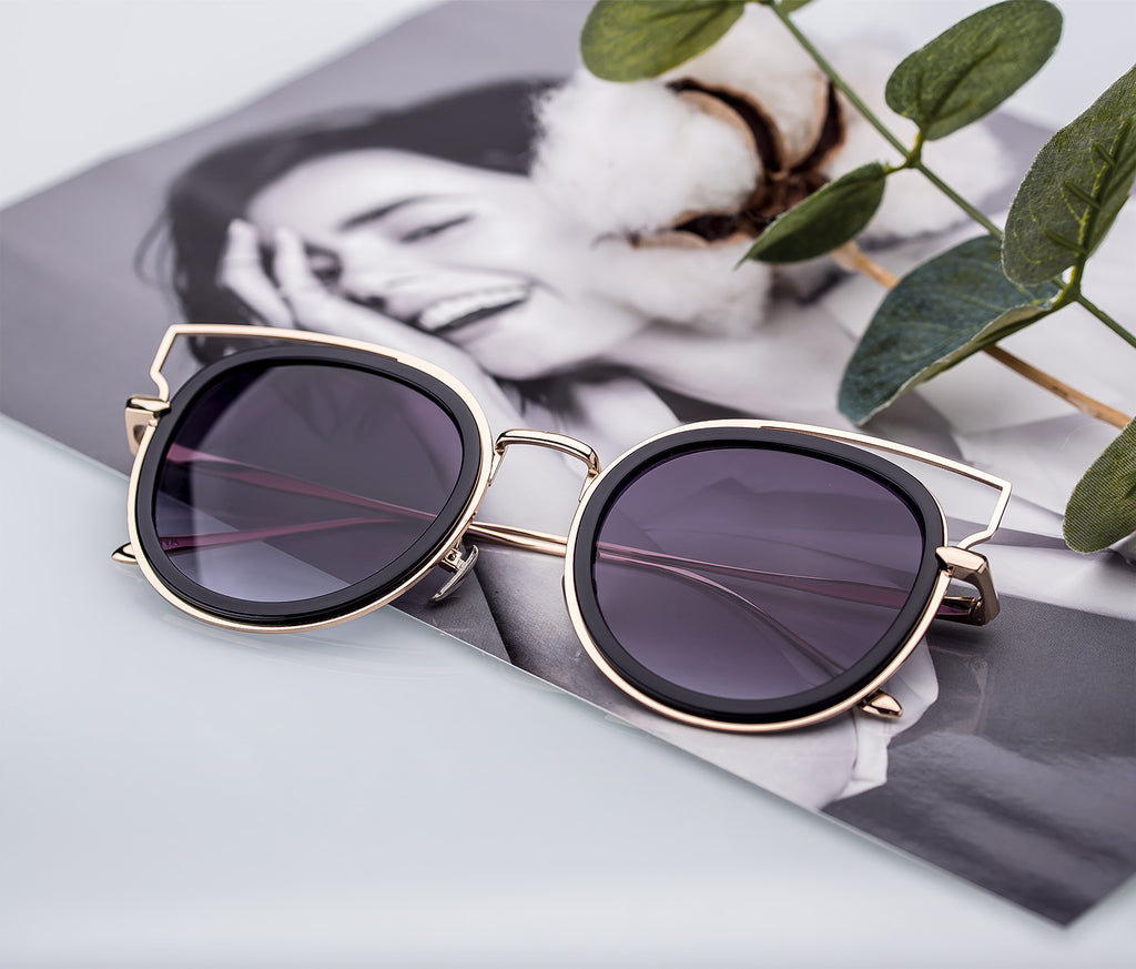 Cateye Style Luxury Classic  Sunglasses for Women - Colossein Fashion polarized Sunglasses Vintage  Retro handcraft for men women