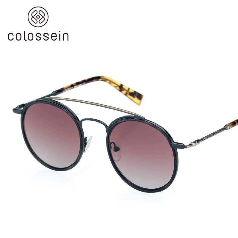 Classic Round Tortoise Retro Fashion Sunglasses - Colossein Fashion polarized Sunglasses Vintage  Retro handcraft for men women