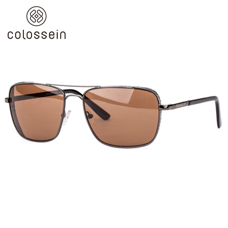 Classic Square Frame Polarized Sunglasses for men - Colossein Fashion polarized Sunglasses Vintage  Retro handcraft for men women