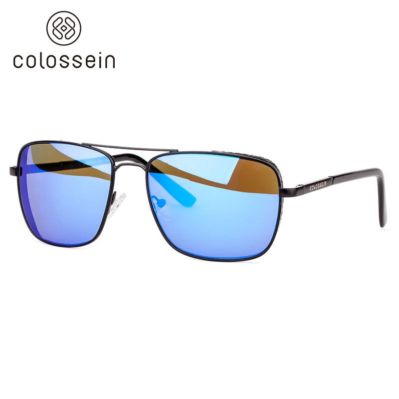 Classic Square Frame Polarized Sunglasses for men - Colossein Fashion polarized Sunglasses Vintage  Retro handcraft for men women