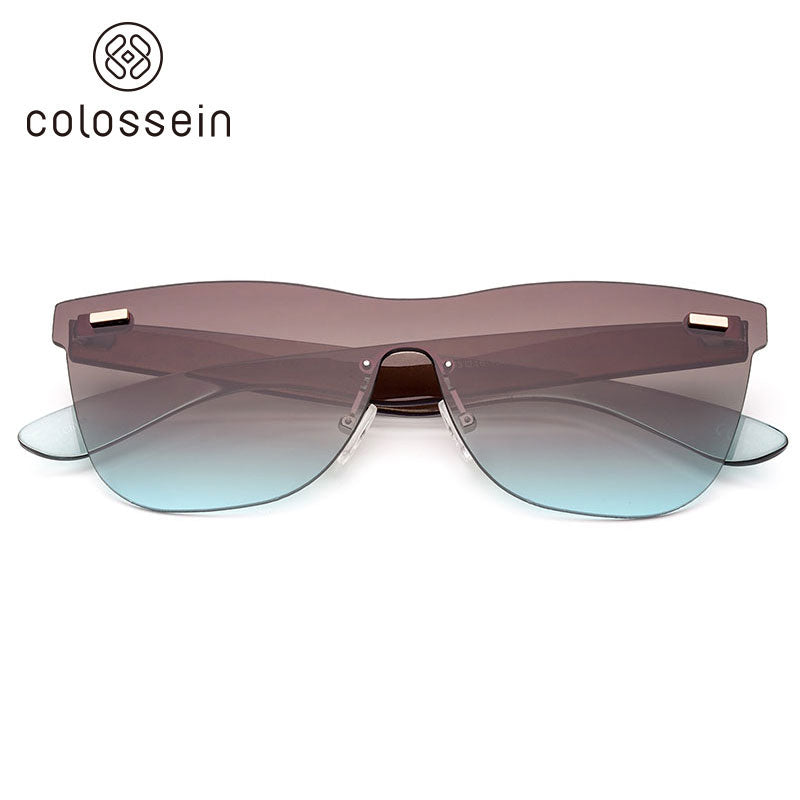 COLOSSEIN Fashion Sunglasses One piece Square Frame - Colossein Fashion polarized Sunglasses Vintage  Retro handcraft for men women