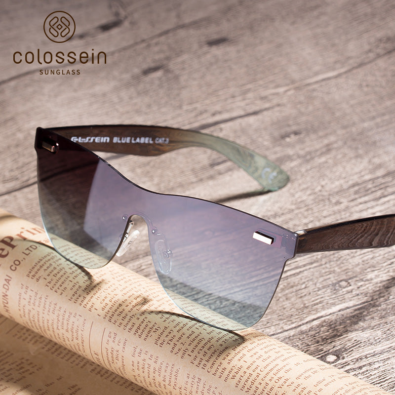 COLOSSEIN Fashion Sunglasses One piece Square Frame - Colossein Fashion polarized Sunglasses Vintage  Retro handcraft for men women