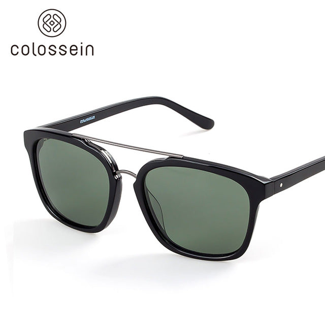 Classic Square Frame Polarized Lenses Fashion Sunglasses - Colossein Fashion polarized Sunglasses Vintage  Retro handcraft for men women