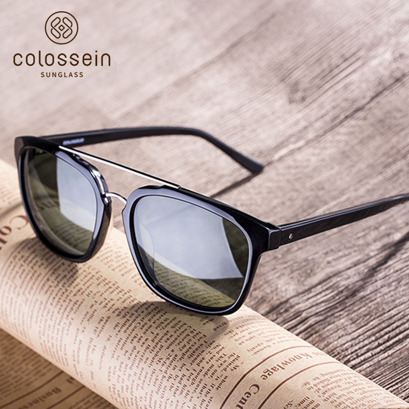 Classic Square Frame Polarized Lenses Fashion Sunglasses - Colossein Fashion polarized Sunglasses Vintage  Retro handcraft for men women