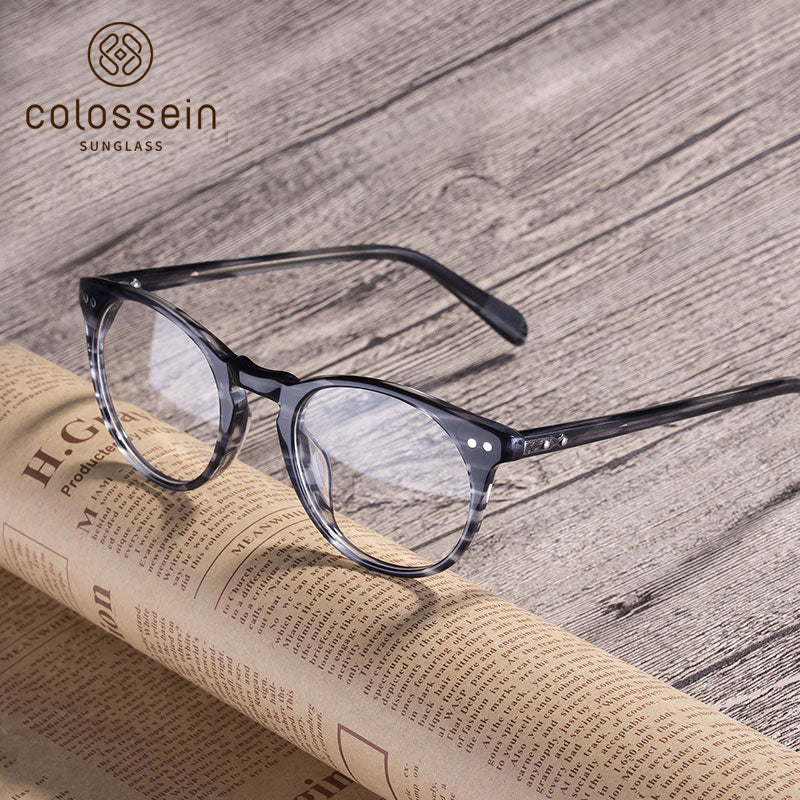 Classic Trendy Handmade Acetate Eyewear Frame - Colossein Fashion polarized Sunglasses Vintage  Retro handcraft for men women