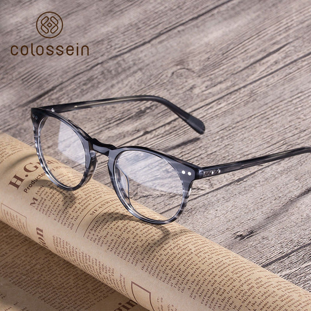 Classic Trendy Handmade Acetate Eyewear Frame - Colossein Fashion polarized Sunglasses Vintage  Retro handcraft for men women